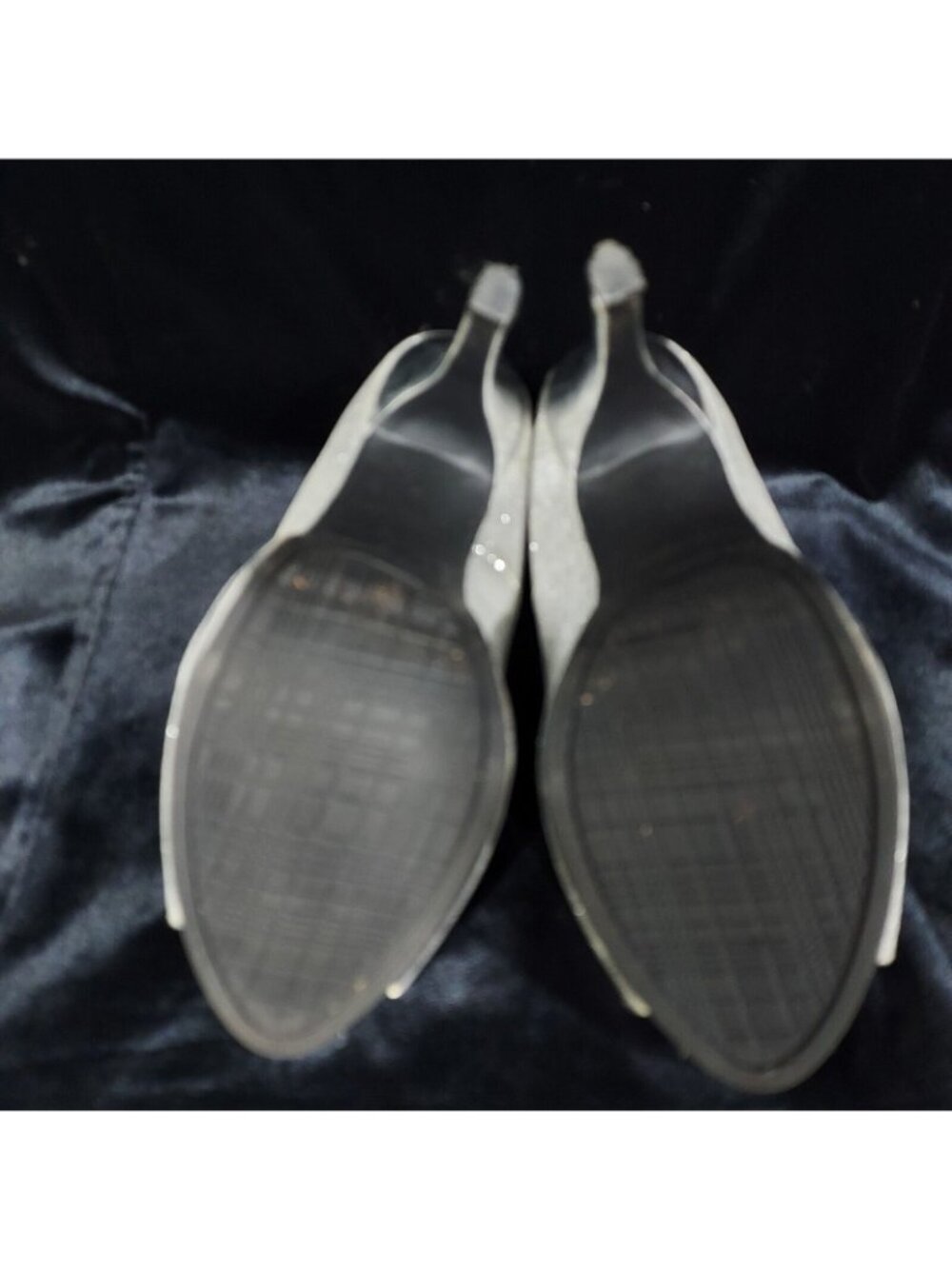 Rampage Gracee Glitter Heels Womens Sz M Silver Platform Slip On Pumps - Picture 3 of 12